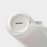 Набор кружек фарфоровых Доляна &laquo;Цветной дым&raquo;, 4 предмета: 340 мл