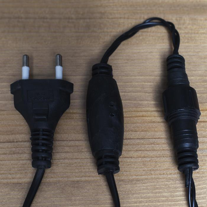 Гирлянда &laquo;Нить&raquo; 10 м, IP44, УМС, тёмная нить, 100 LED, свечение жёлтое, 220 В