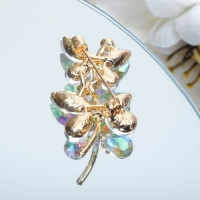 Брошь &laquo;Бабочки&raquo; парочка, цвет радужный в золоте