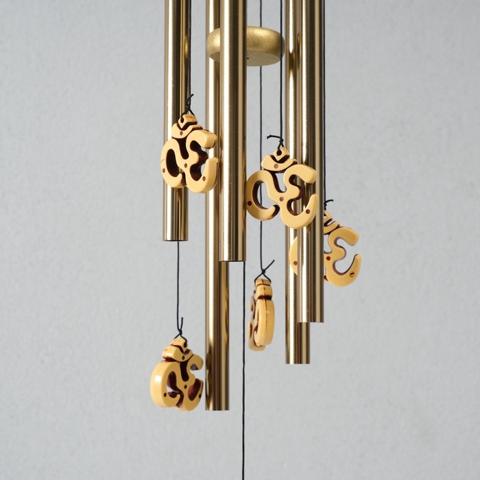 Музыка ветра металл "Символ Ом" 5 трубок 60 см