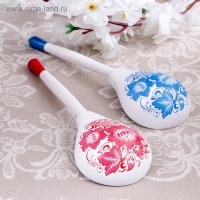 Ложка полубаская с росписью &laquo;Гжель&raquo;, 19&times;6 см, микс