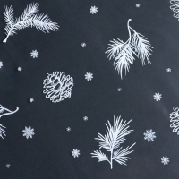 Плёнка упаковочная на Новый год глянцевая &laquo;Шишки&raquo;, белая, 1 х 5.2 м