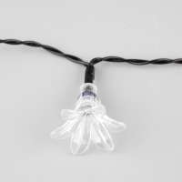 Гирлянда &laquo;Нить&raquo; 4.5 м с насадками &laquo;Цветы&raquo;, IP44, тёмная нить, 30 LED, свечение жёлтое/аквамарин, 2 режима, солнечная батарея