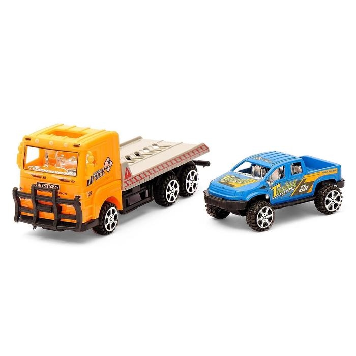 Грузовик инерционный &laquo;Эвакуатор&raquo; с машиной, цвета МИКС.