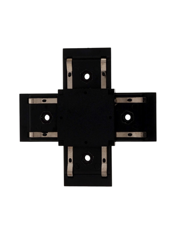 Коннектор крестообразный для шинопровода, серия "Flat", черный