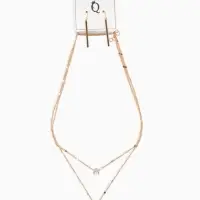 Набор 2 пред-та: серьги, колье "Минимализм", 45/55см, цвет белый в золоте