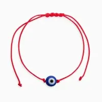 Браслет-оберег &laquo;Красная нить&raquo; талисман защиты, глазик от сглаза, синий, d=8 см