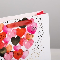 Пакет подарочный ламинированный вертикальный, упаковка, &laquo;I love you&raquo; с тиснением, ML 23 x 27 х 11,5 см