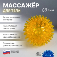 Массажёр &laquo;Чудо-мячик&raquo;, d = 6 см, цвет МИКС