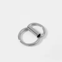 Полукольцо для сумок двойное, d=15 мм, толщина - 1 мм, 2 шт., цвет серебряный