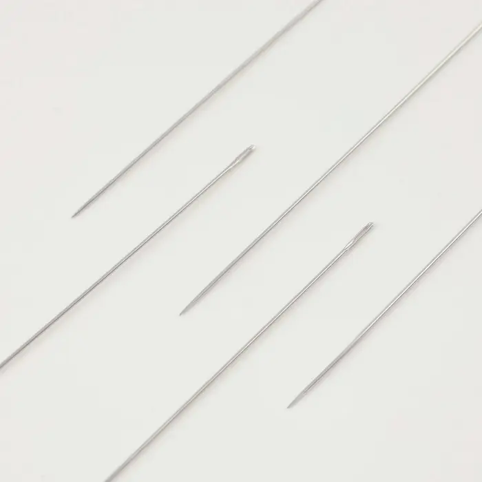 Иглы швейные для бисера, d=0.4 мм, 10 см, 5 шт.