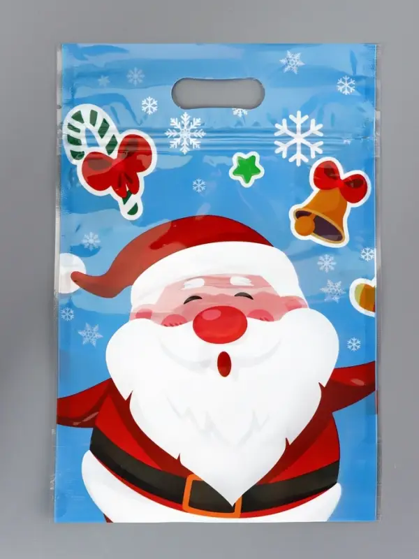 Пакет подарочный, с zip-lock застежкой, "Друзья дедушки Мороза", 15х22см МИКС