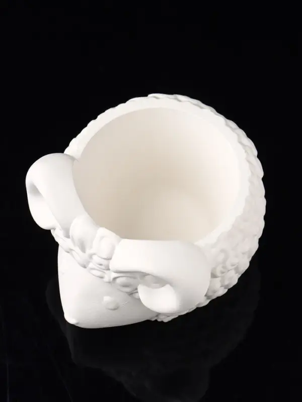 Кашпо "Баран" 12х10х7 см, натуральный, гипс