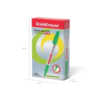 Маркер текстовыделитель 0.6-4.0 мм ErichKrause V-15 зеленый, флуоресцентные чернила на водной основе