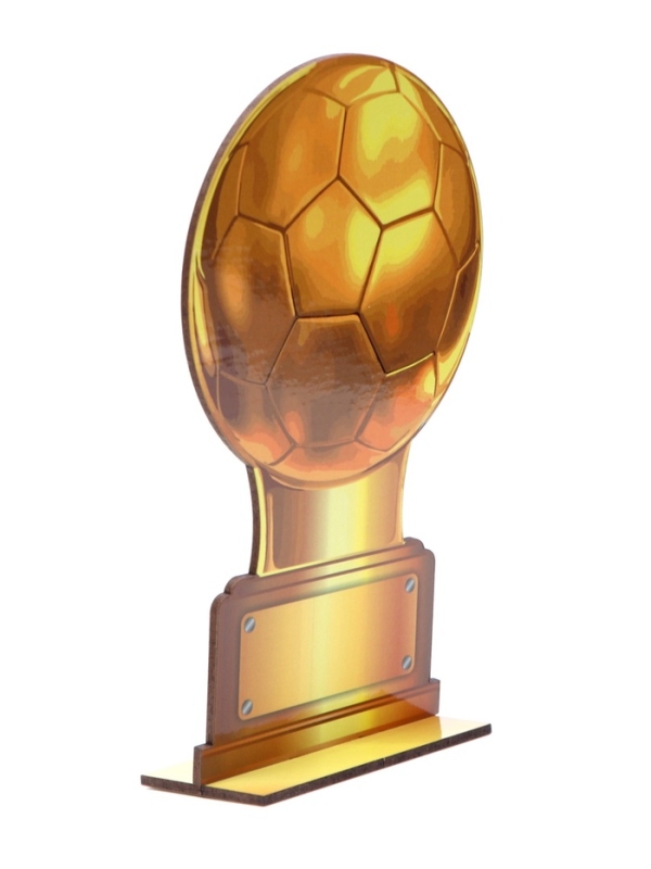 Стела "Футбольный мяч" 12,5х20,8см, золотая