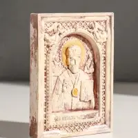 Икона с подвесом "Николай Чудотворец"  размер 12х9х2 см,гипс, роспись