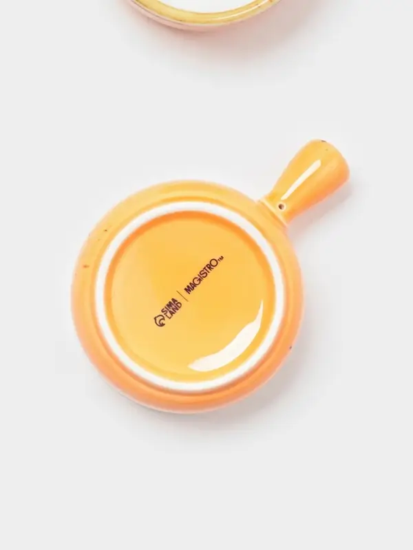 Кокотницы Magistro &laquo;Церера&raquo;, набор 2 шт., 100 мл, d=7.5 см, фарфор, оранжевые