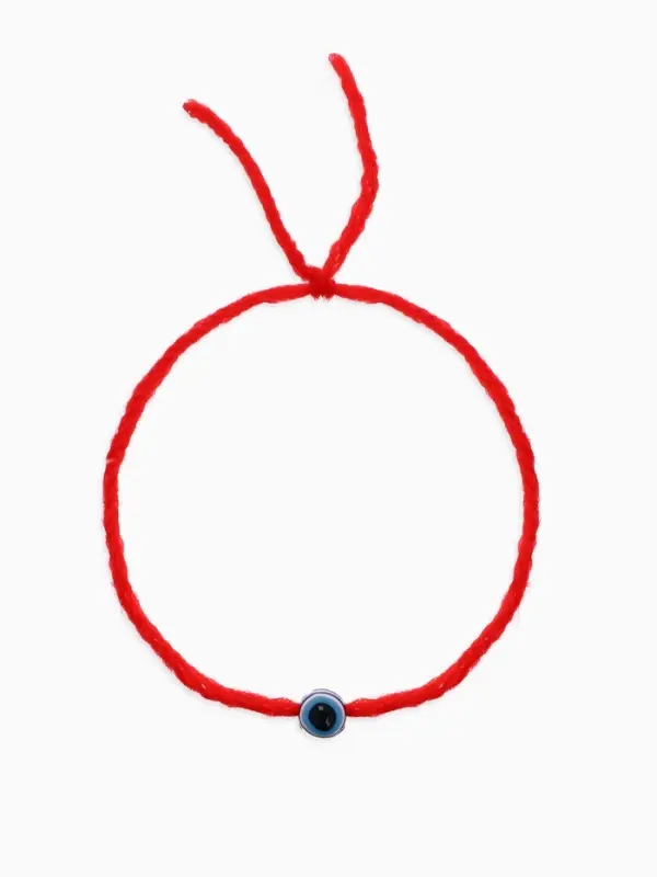 Браслет-оберег &laquo;Красная нить&raquo; шерстяная, турецкий глаз, цвет синий,30см