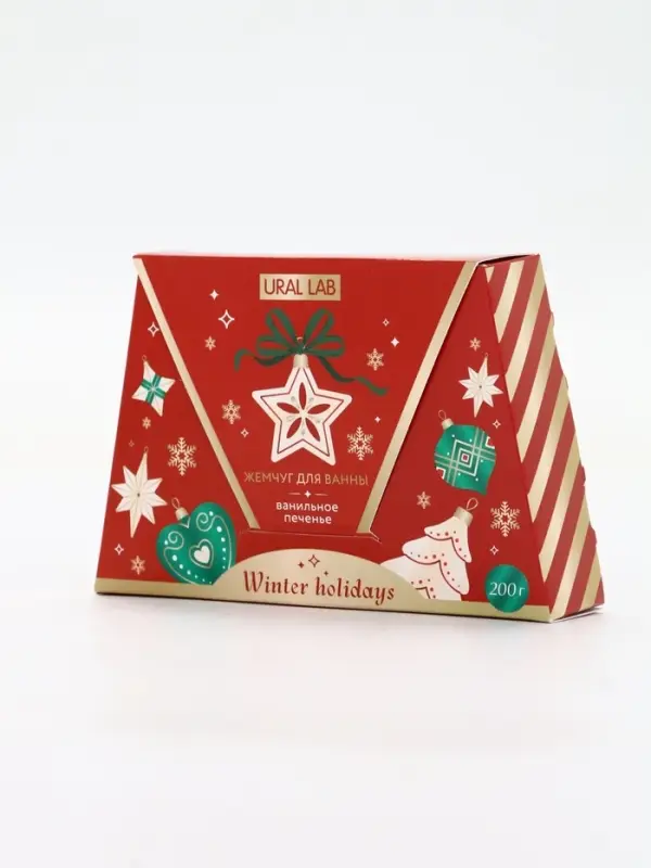 Жемчуг для ванны Winter Holidays, аромат ванильное печенье, 200 г, URAL LAB