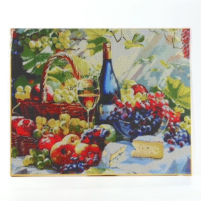 Алмазная мозаика с полным заполнением на холсте с подрамником &laquo;Натюрморт&raquo;, 40 х 50 см