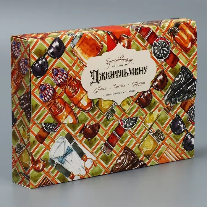 Коробка подарочная складная конверт, упаковка, &laquo;Джентельмен&raquo;, 31 х 22 х 5 см