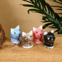 Набор сувенирный "Милые котята" дерево Албезия (4 штуки), 6 см