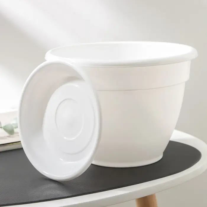 Горшок для цветов с поддоном &laquo;Антик&raquo;, 3,6 л, d=22 см, цвет белый