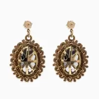 Серьги со стразами "Овал грань", цвет ярко-синий в золоте