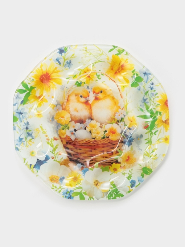 Подставка для яиц 8 ячеек "Пасха. Цыплята в корзинке", 22х22х1 см