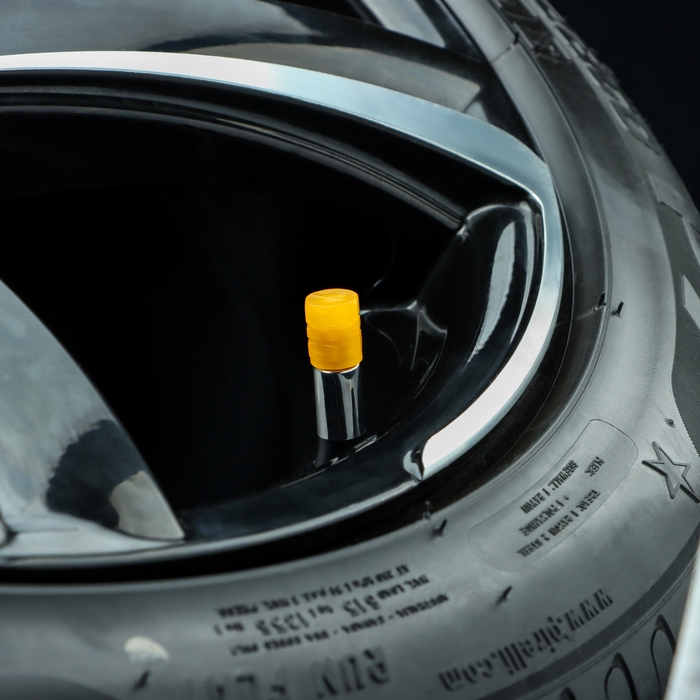 Колпачок на вентиль TORSO, светящийся, набор 4 шт, оранжевый