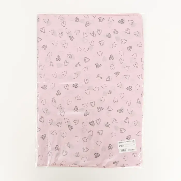Бумага упаковочная тишью, &laquo;Сердечки&raquo;, 50 см &times; 70 см 17 грамм, розовая