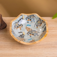 Салатник "Мудрый слон" дерево манго 20х20х8 см