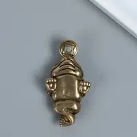 Сувенир латунь "Денежная жаба с монетой" набор 2 шт 1,9х3,4 см