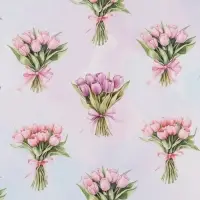 Бумага упаковочная глянцевая &laquo;Букетик цветов&raquo;, 70 &times; 100 см