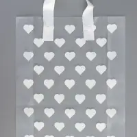 Пакет полиэтиленовый с боковой складкой и петлевой ручкой, &laquo;Сердечки&raquo;, 30&times;37+10 см &plusmn; 5% 60 мкм