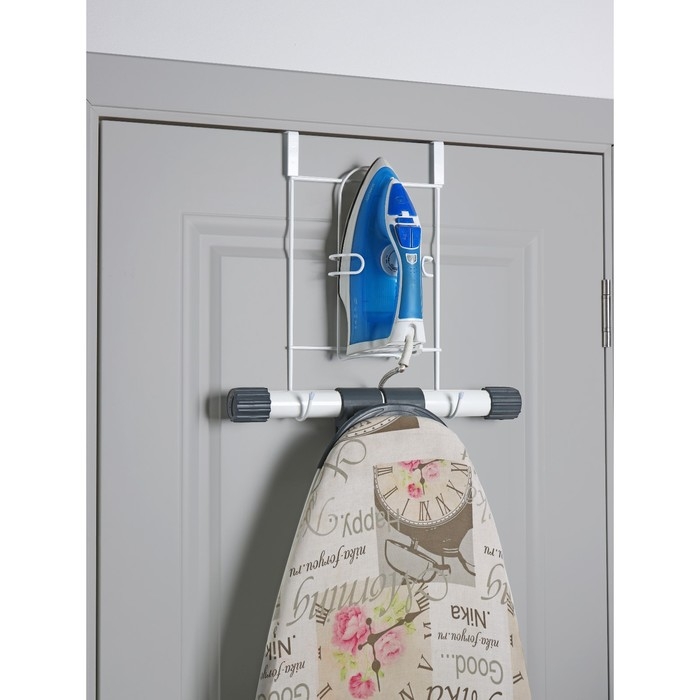 Держатель надверный для гладильной доски и утюга, 25&times;14,5&times;40,5 см, белый