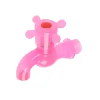 Кран водоразборный ZEIN, 1/2", с крестовой ручкой, PP, с шаровым механизмом, розовый