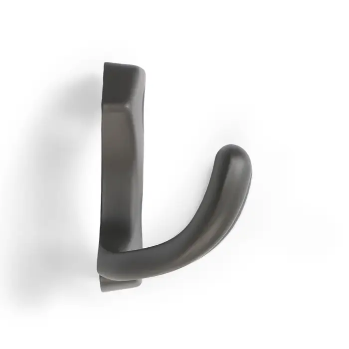 Крючок мебельный ТУНДРА TKd=007, двухрожковый, графит