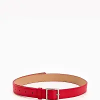 Ремень жен 05-01-02-01, Июнь2508, 3*0,3*110 см, без винта, пряж мат металл, 1 прокол, красн   109031