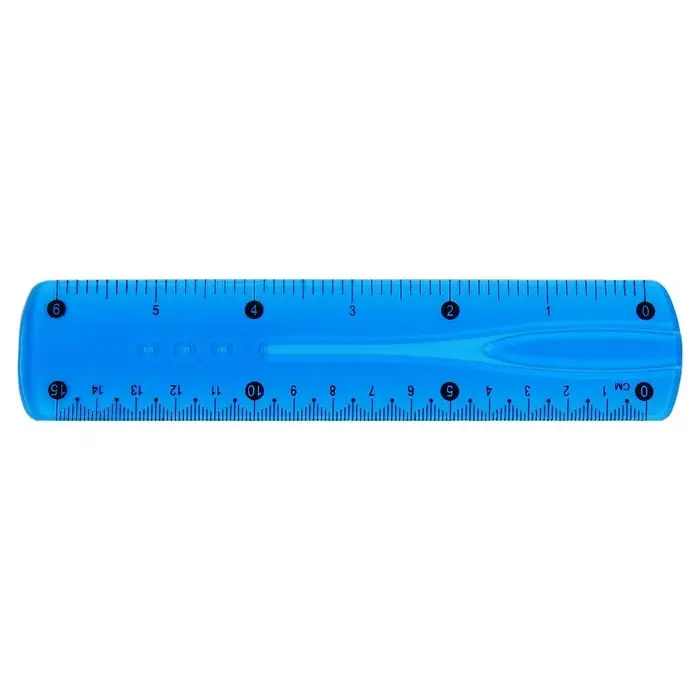 Линейка Calligrata 15 см, гибкая, силикон, МИКС