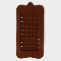 Форма для шоколада Доляна &laquo;Мини-десерт&raquo;, силикон, 22&times;11 см, 3 ячейки (5&times;7.5 см), коричневая