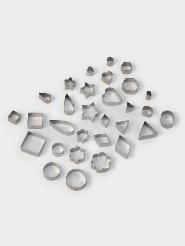 Формы для печенья Доляна &laquo;Ассорти&raquo;, набор 30 шт., в кейсе, нержавеющая сталь, серебристый