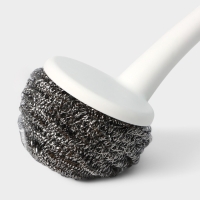 Щётка для мытья посуды с металличкой губкой Breeze, удобная ручка, 30&times;6 см