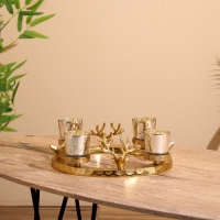 Подсвечник на 4 свечи "Рожки" алюминий 30х30х10 см