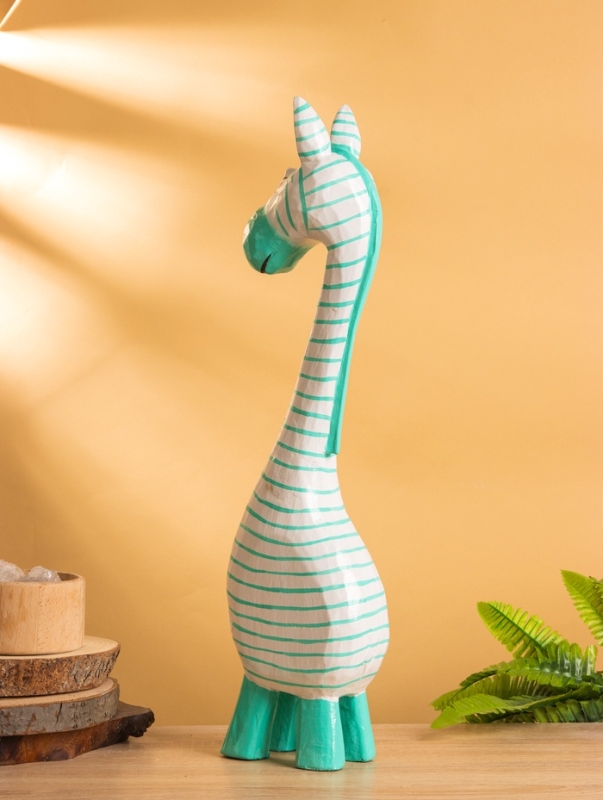 Сувенир &laquo;Зебра&raquo;, 13&times;7&times;52 см, дерево, бело-бирюзовый
