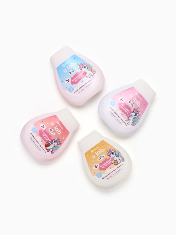 Детский шампунь-гель-пена 3в1  "Единороги", 250 мл, аромат мармеладные мишки