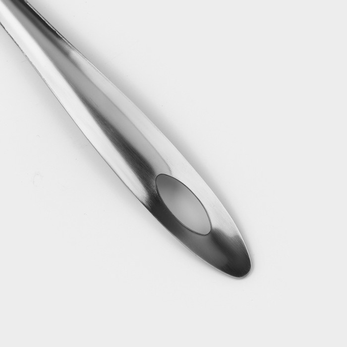 Лопатка из нержавеющей стали Доляна &laquo;Хозяюшка&raquo;, с отверстиями, длина 28 см, цвет серебряный