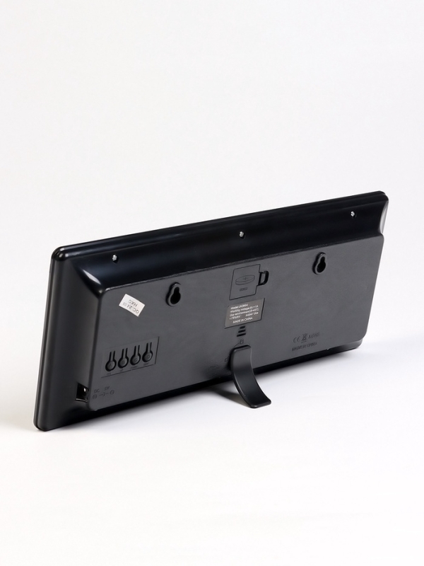 Часы электронные настенные, календарь термометр, 36.2 х 15.5 см, красные цифры 10 х 4.5 см   1076627