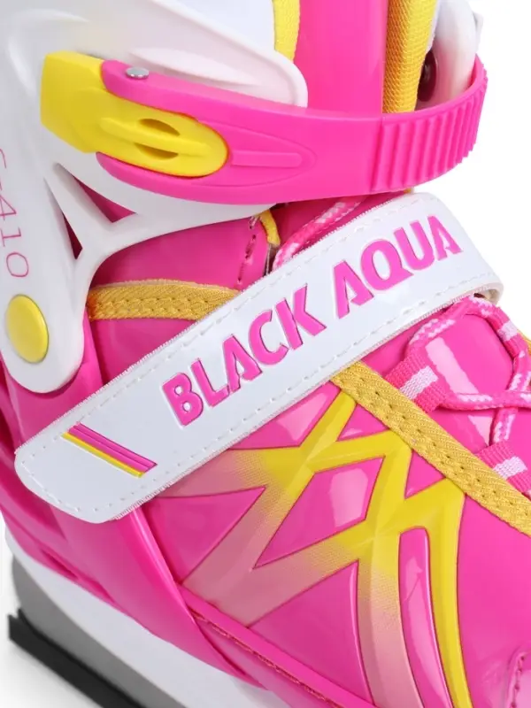 Коньки раздвижные BlackAqua, р. 39-42, для фитнеса, с роликовой платформой, цвет фуксия