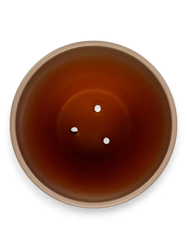 Горшок цветочный с поддоном 2,5 л, d18/h16 см капучино керамика, "Туман" (М)